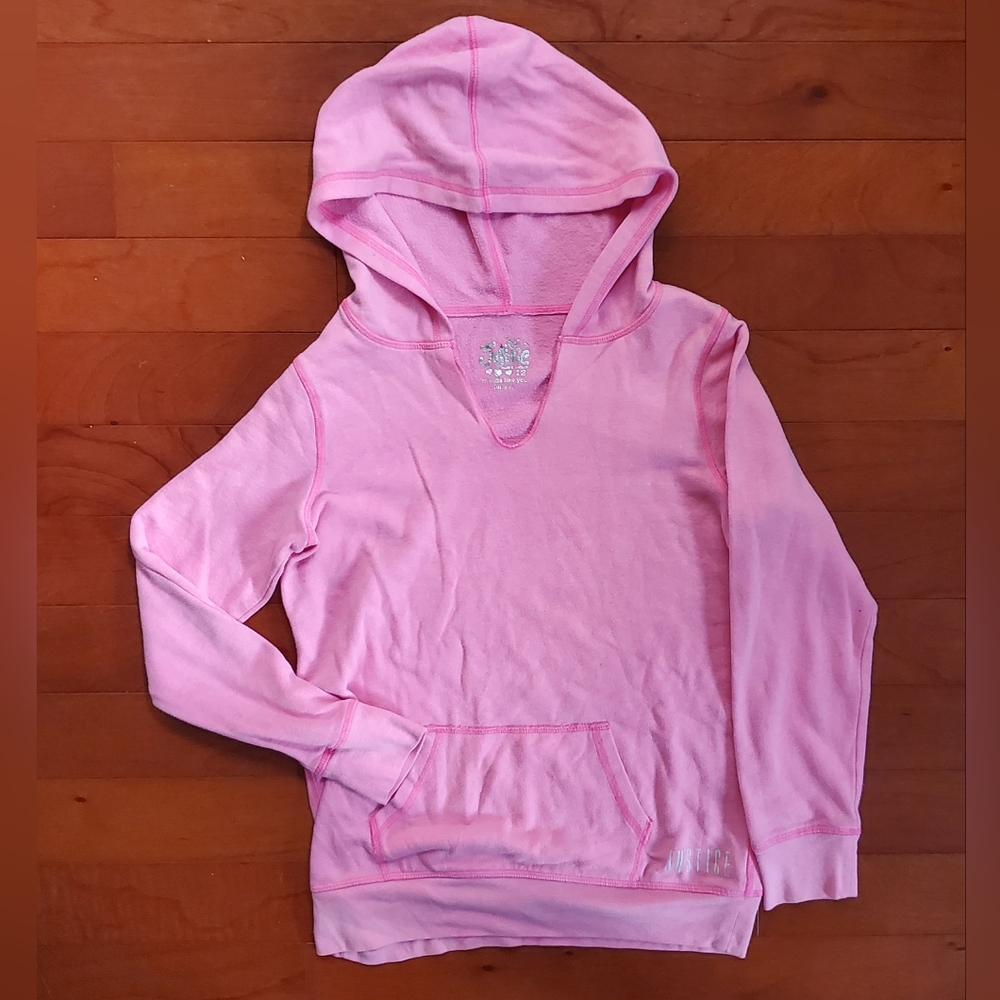 Justice Pink Pullover Hoodie Size 12